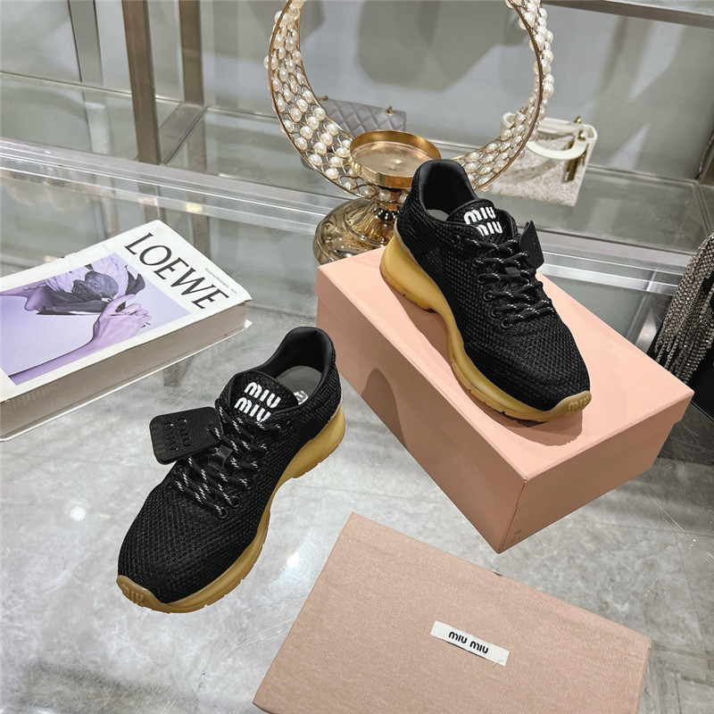Miu Miu Black Suede Sneakers Women