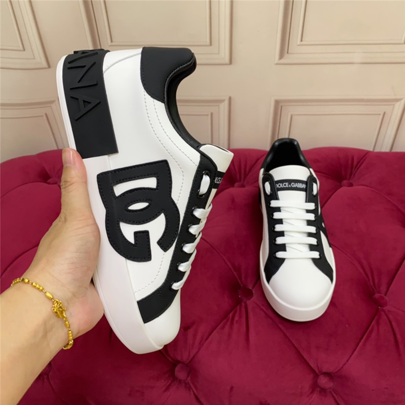 Dolce & Gabbana D&G White Black Low Top Sneakers