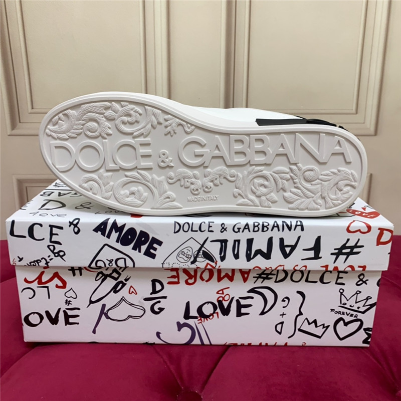 Dolce & Gabbana D&G White Black Low Top Sneakers