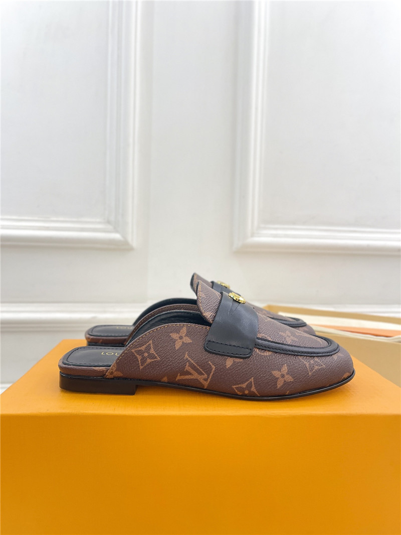 LV Soho Open Back Loafers Monogram Leather