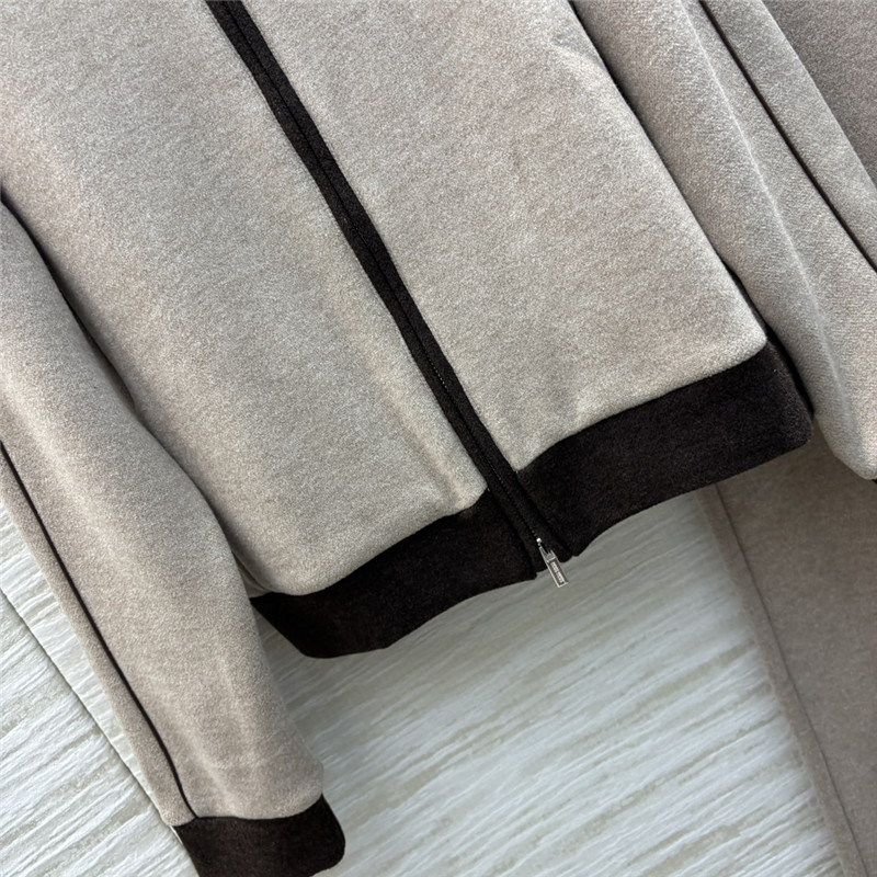 M1um1u zipper jacket + casual pants set