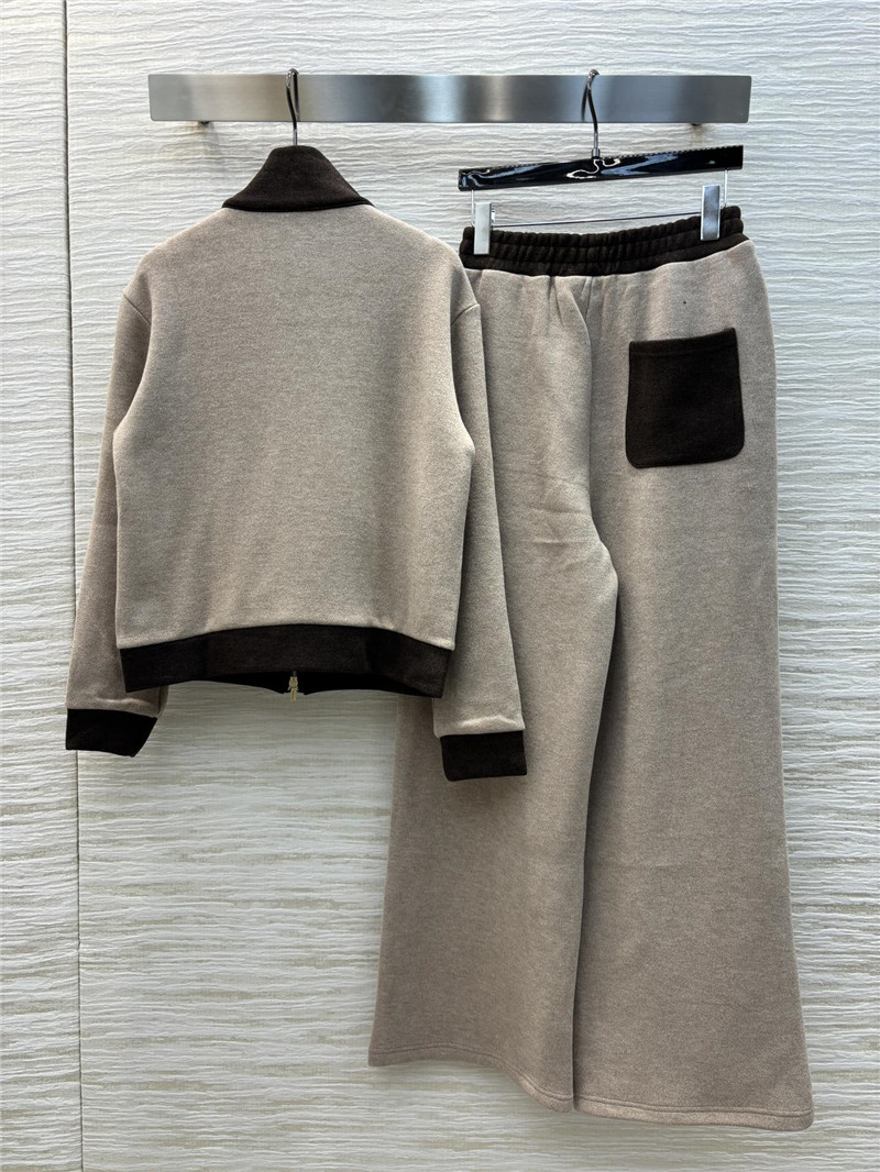 M1um1u zipper jacket + casual pants set