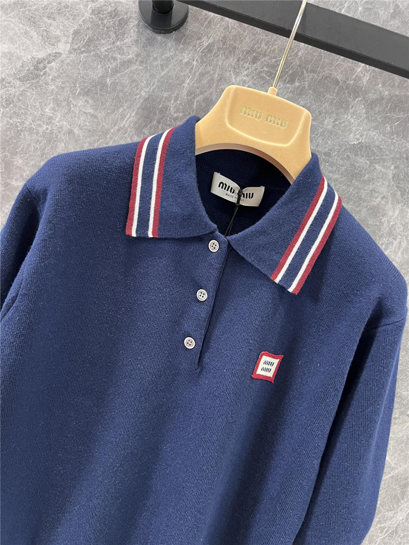 M1um1u knitted short-sleeved top