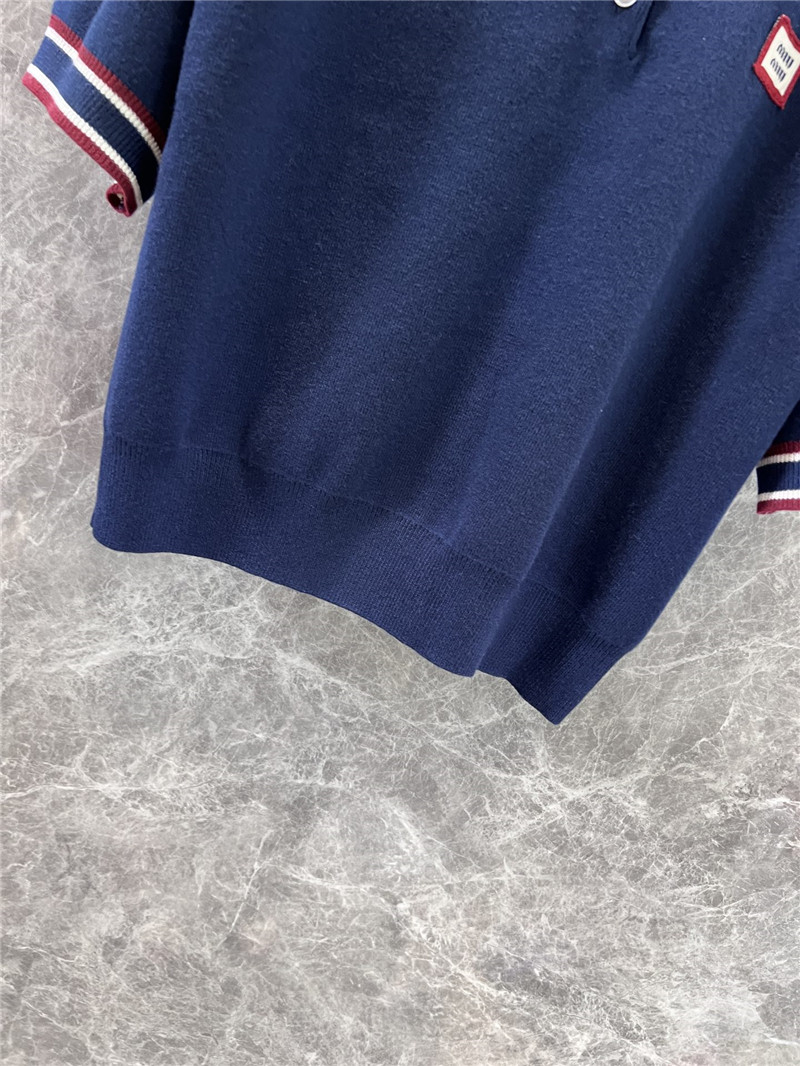 M1um1u knitted short-sleeved top