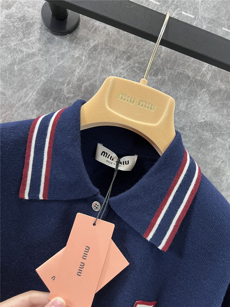 M1um1u knitted short-sleeved top