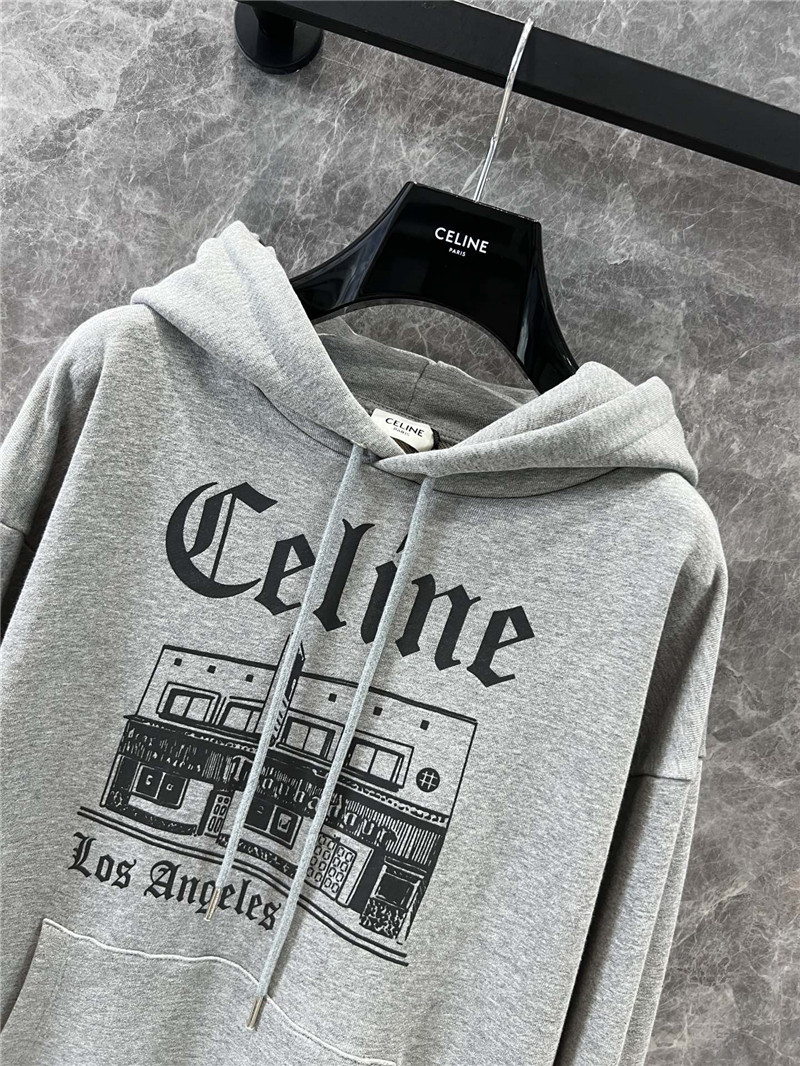Ce1i*e grey printed cotton hoodie