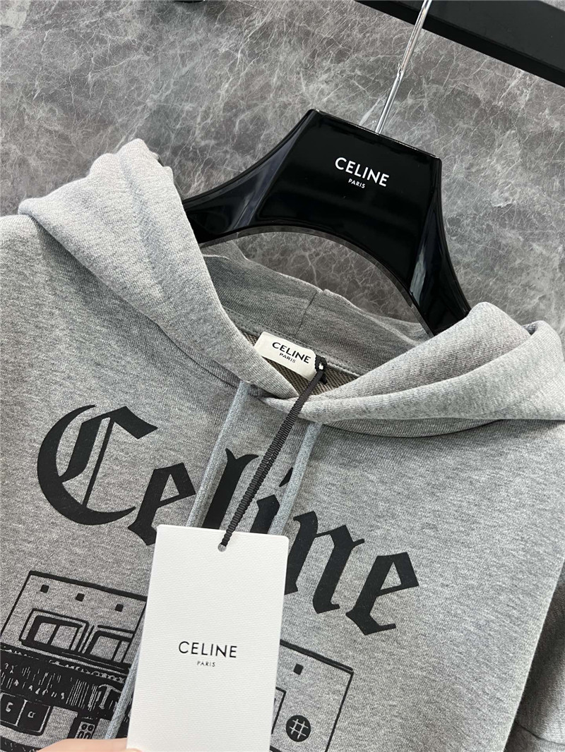 Ce1i*e grey printed cotton hoodie