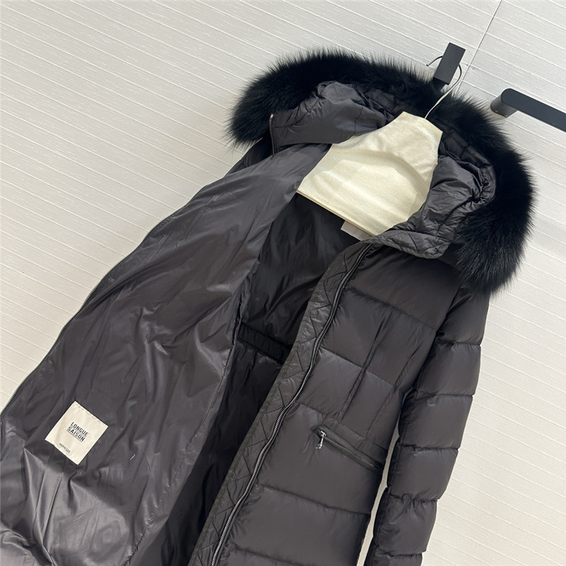 Moncler long hooded down jacket