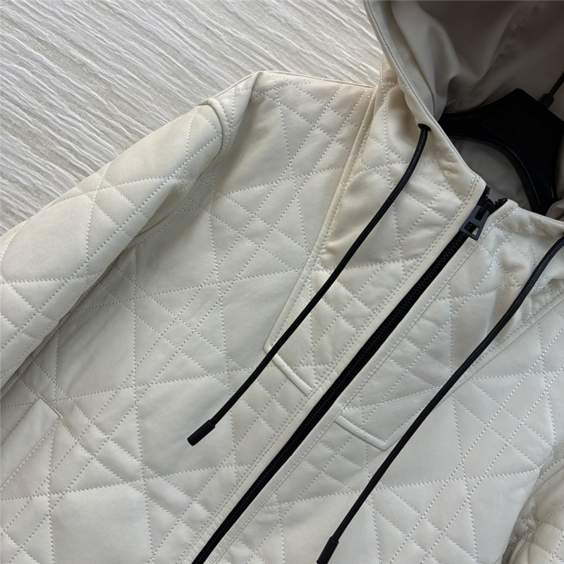 D10r hooded quilted leather jacket