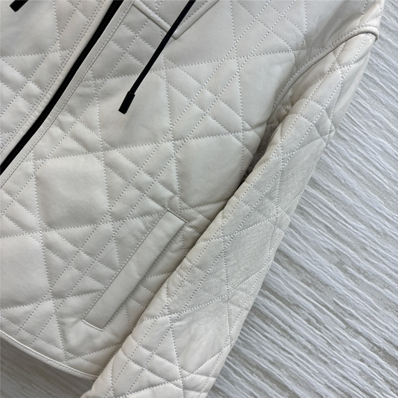 D10r hooded quilted leather jacket