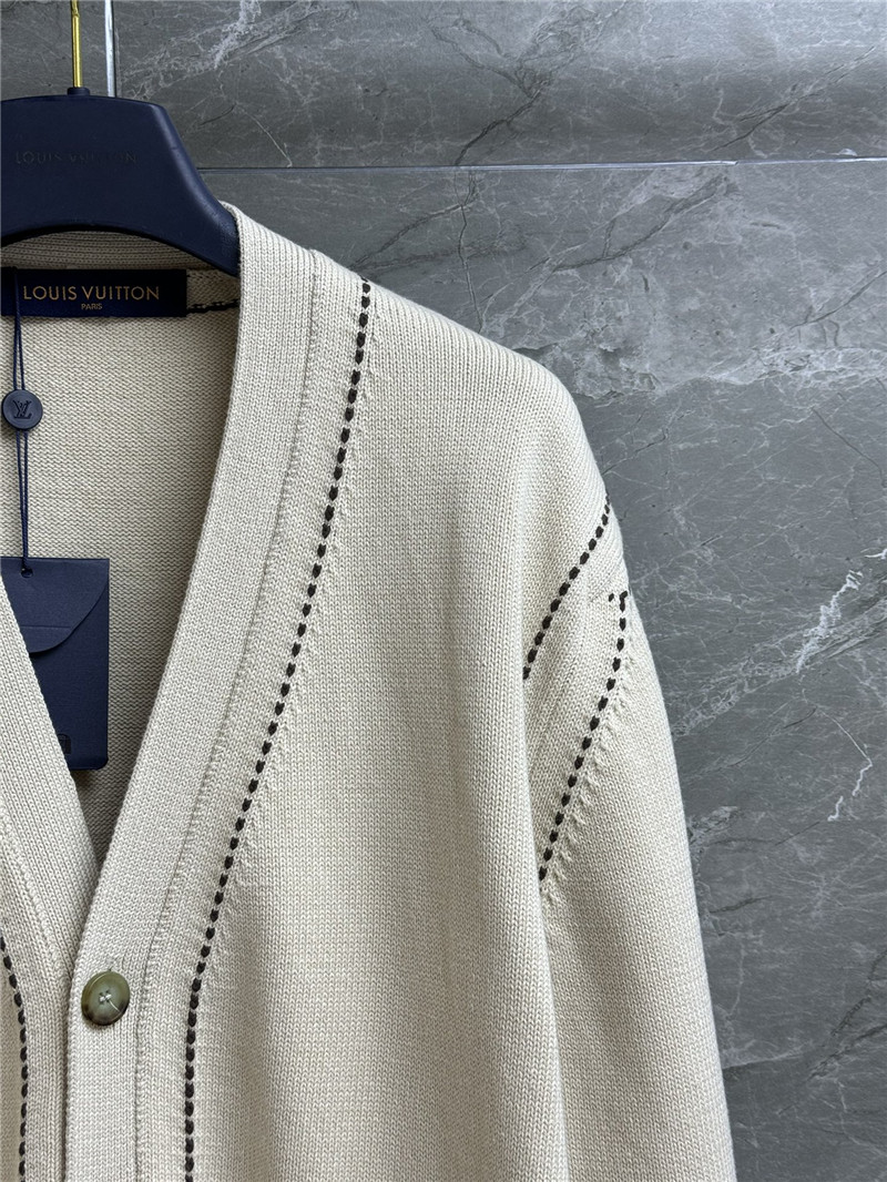 l0vis Vvtt0n intarsia pocket cotton cardigan