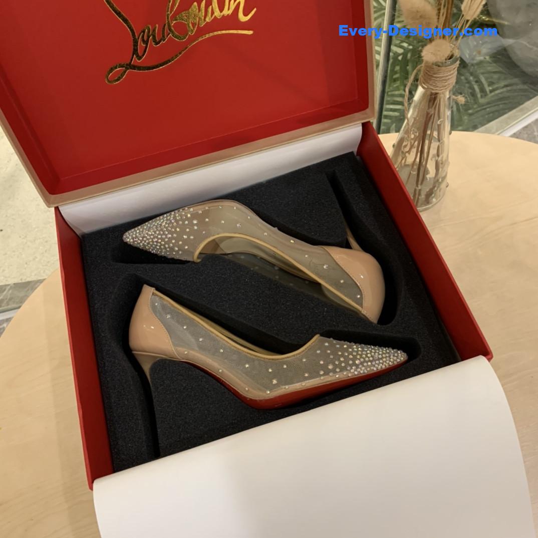 Chr1st1an louboutin rhinestone mesh pumps