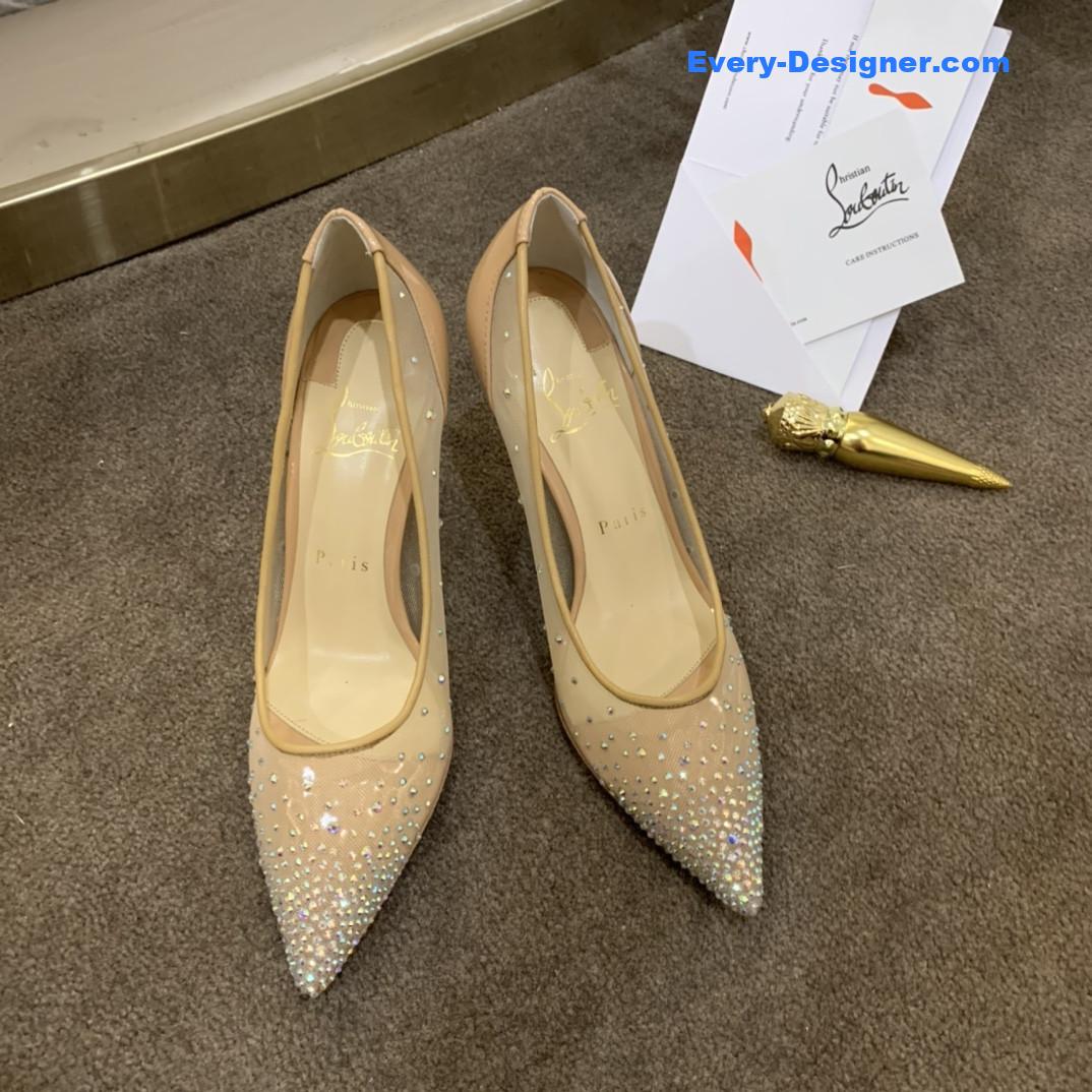 Christian Louboutin Rhinestone Mesh Pumps