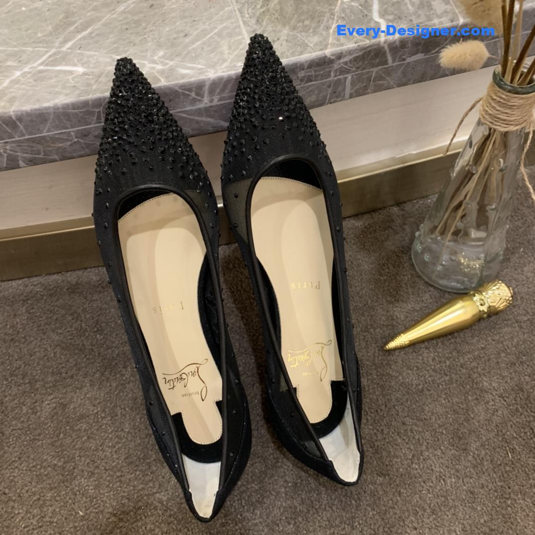 Chr1st1an louboutin rhinestone mesh pumps