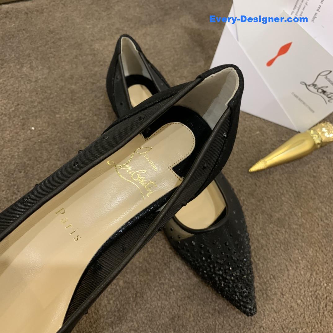 Chr1st1an louboutin rhinestone mesh pumps