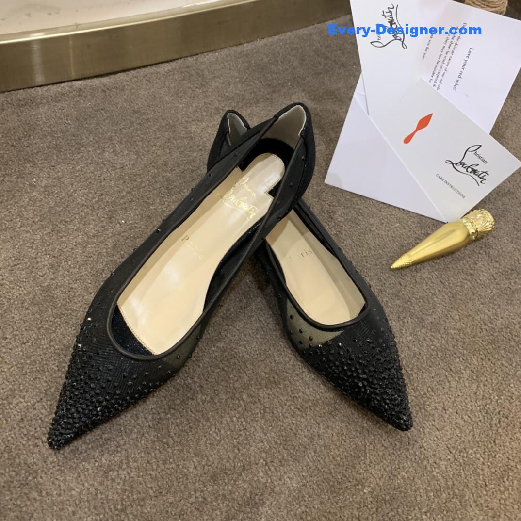 Christian Louboutin Rhinestone Mesh Pumps