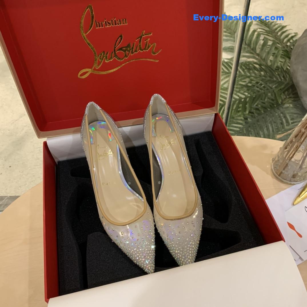 Christian Louboutin Rhinestone Mesh Pumps