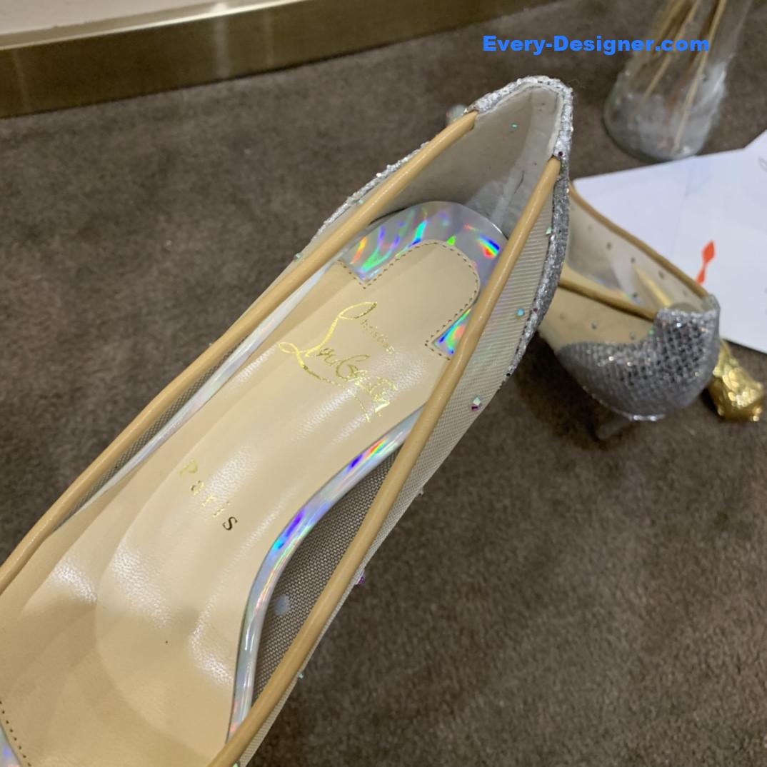 Chr1st1an louboutin rhinestone mesh pumps