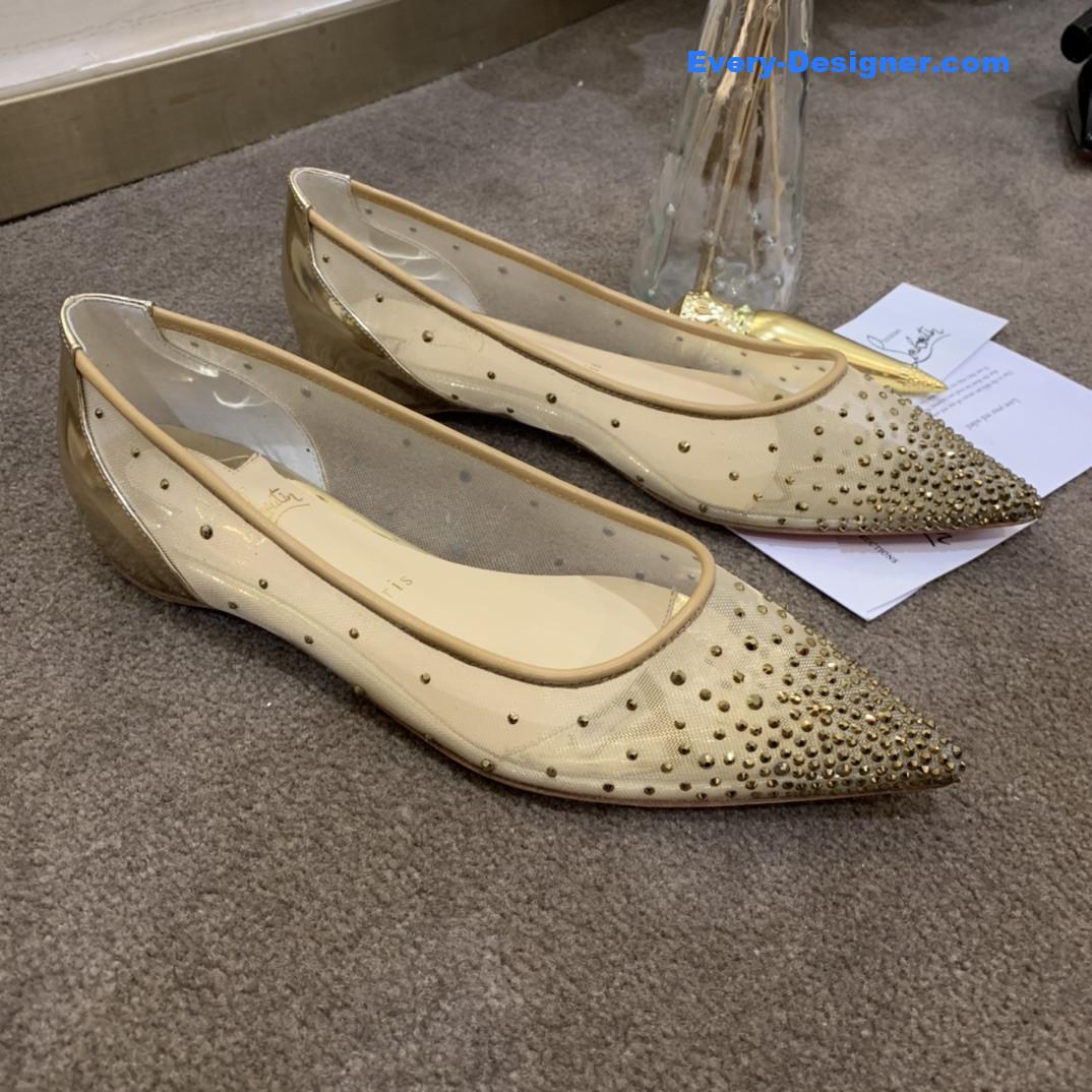 Christian Louboutin Rhinestone Mesh Pumps