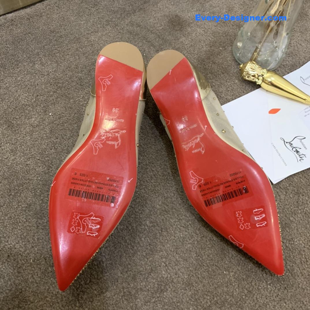 Chr1st1an louboutin rhinestone mesh pumps