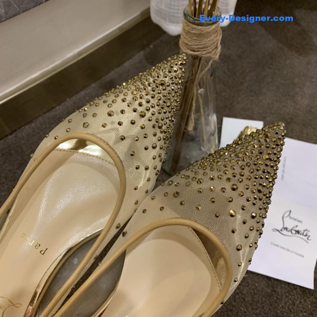 Chr1st1an louboutin rhinestone mesh pumps