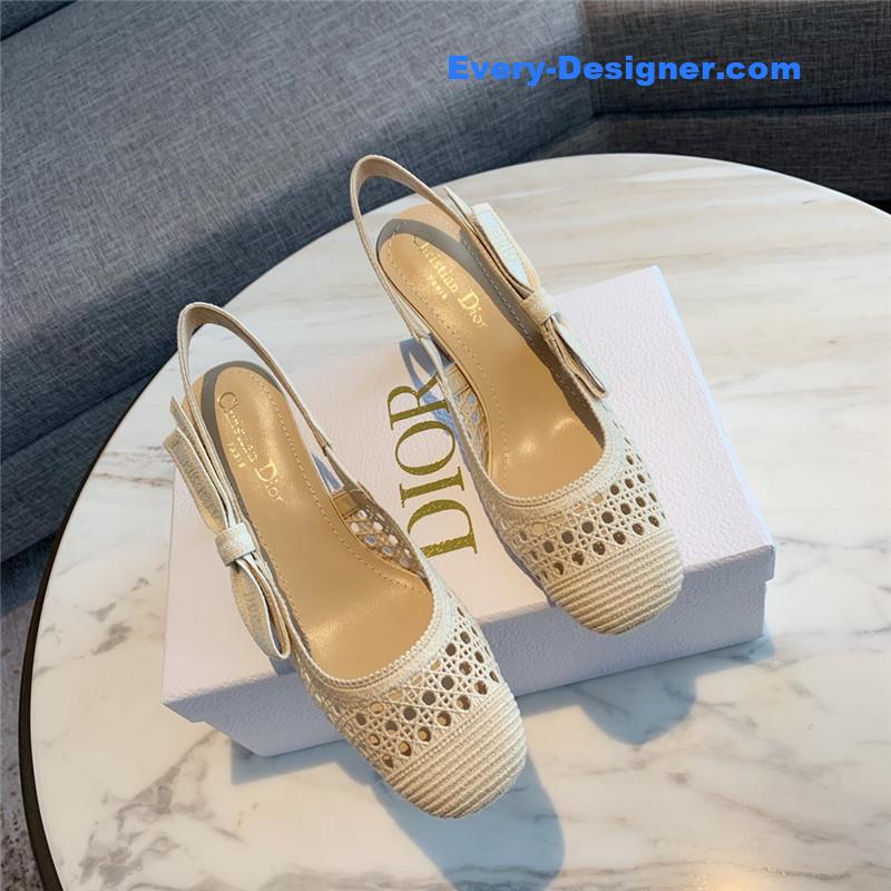 D10r new hollow lace bow high-heeled sandals