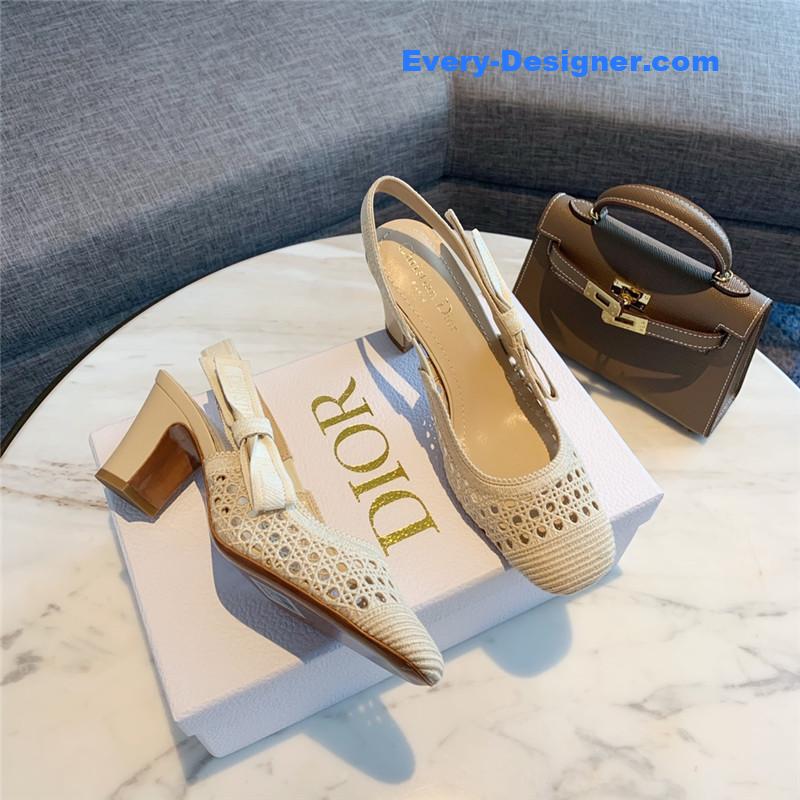 D10r new hollow lace bow high-heeled sandals