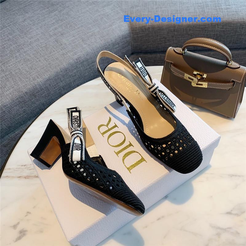 D10r new hollow lace bow high-heeled sandals