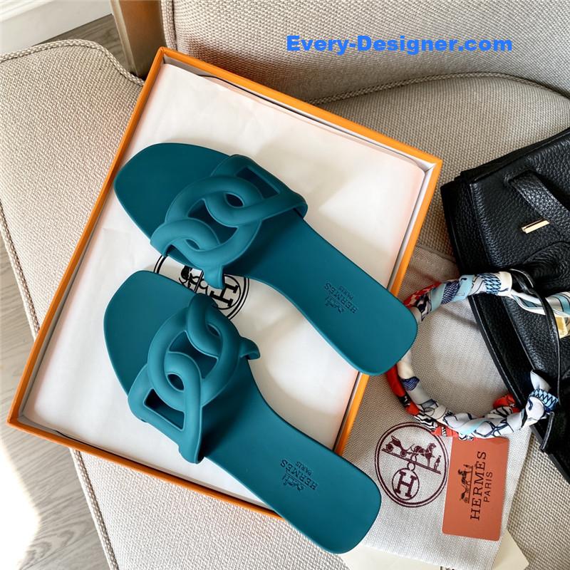 Hermes new classic pig nose chain slippers