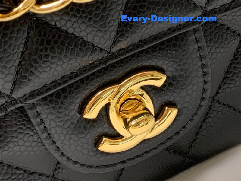 Ch**el classic flap caviar leather bag