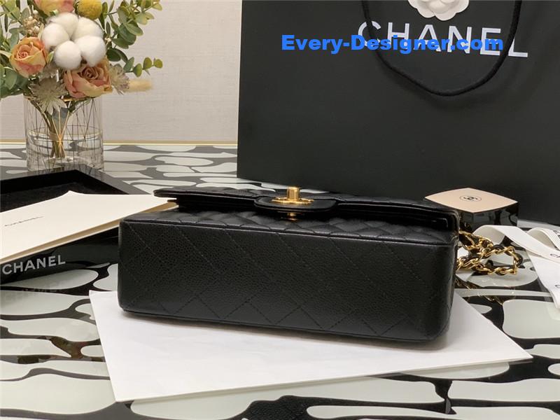 Ch**el classic flap caviar leather bag small