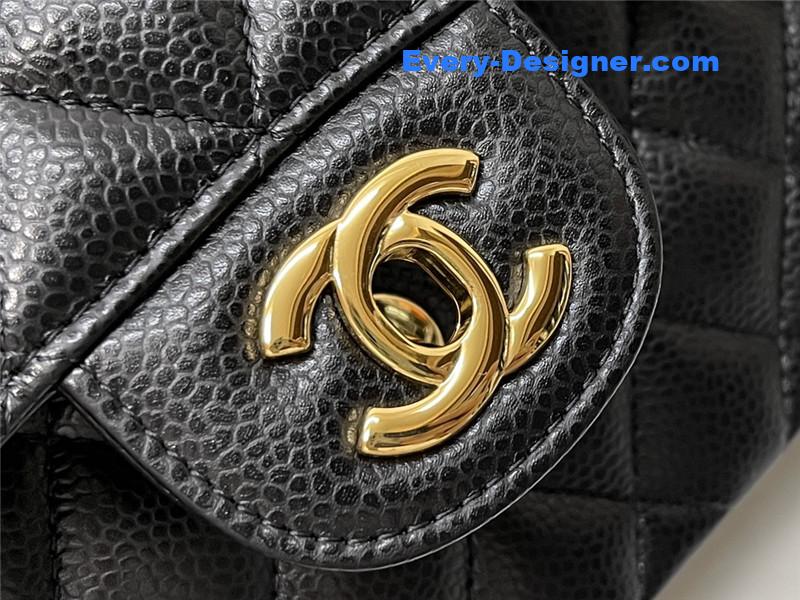 Ch**el classic flap caviar leather bag small