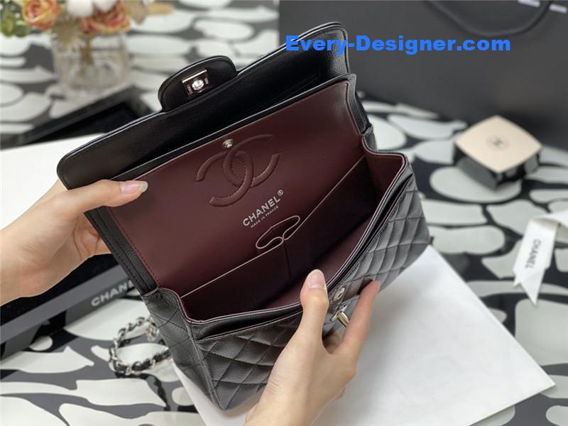 Ch**el classic flap caviar leather bag small