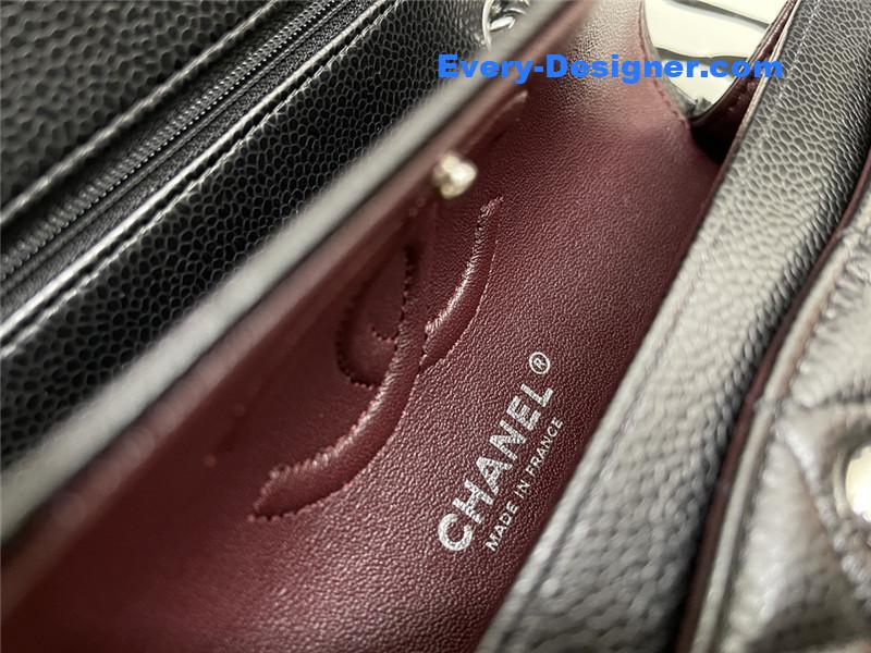 Ch**el classic flap caviar leather bag small