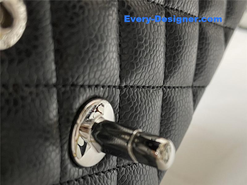 Ch**el classic flap caviar leather bag small