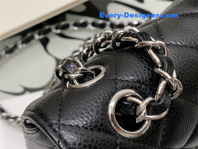Ch**el classic flap caviar leather bag small