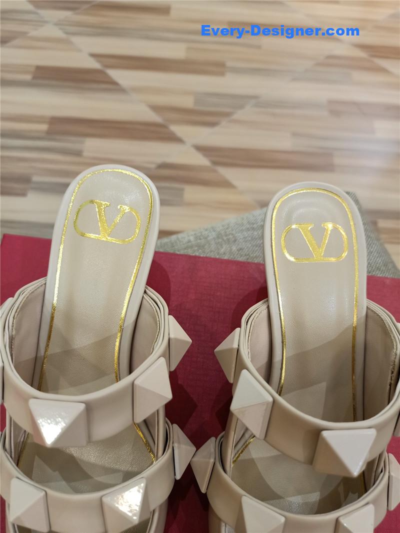 valentino LOGO bronzing sandals