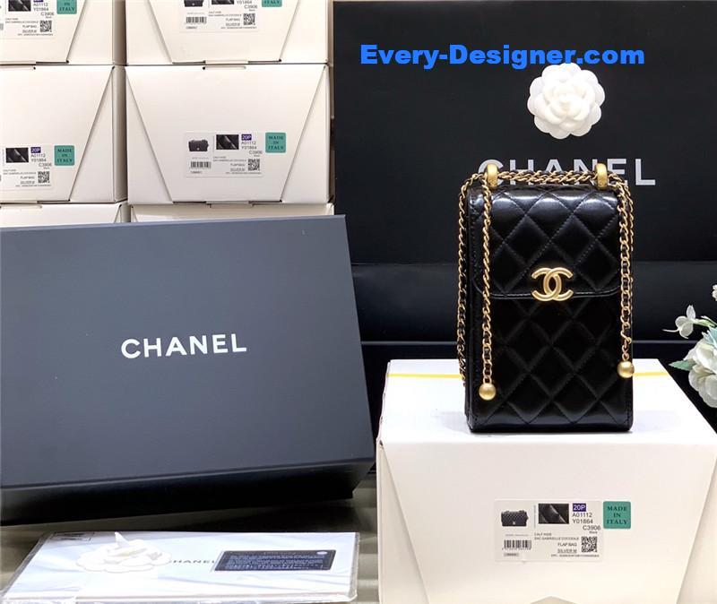 Ch**el gold beads mobile phone bag