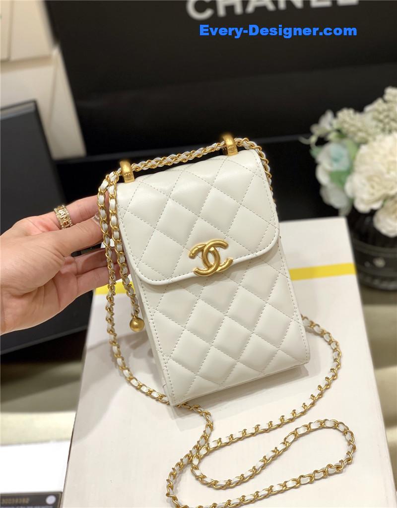 Chanel gold beads mobile phone bag