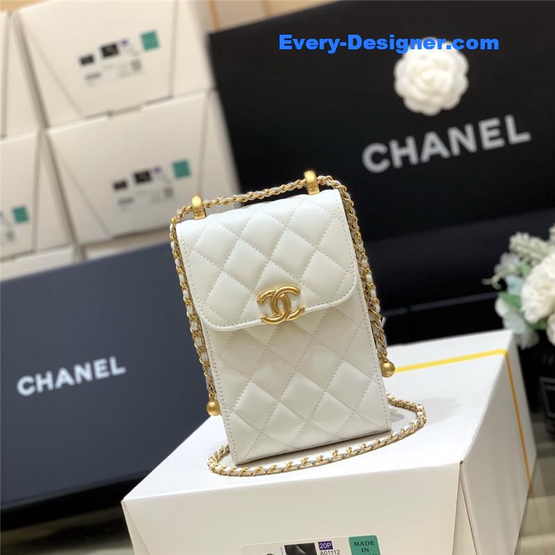 Chanel gold beads mobile phone bag