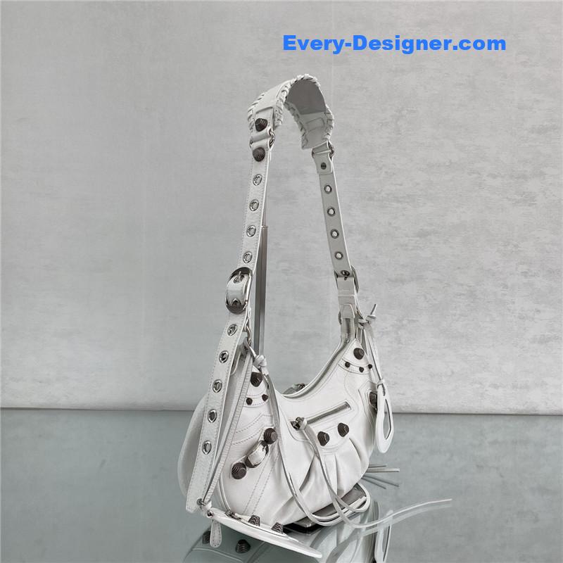 Ba1en*iaga le cagole leather shoulder bag