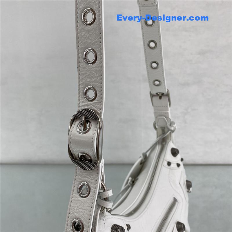 Ba1en*iaga le cagole leather shoulder bag