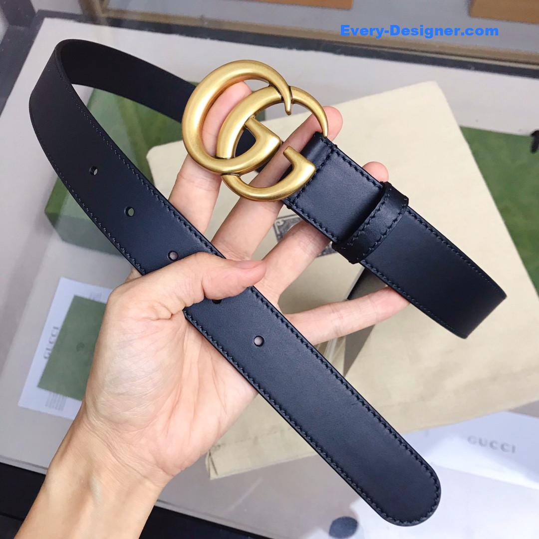 Gvc*1 leather belt with double g buckle