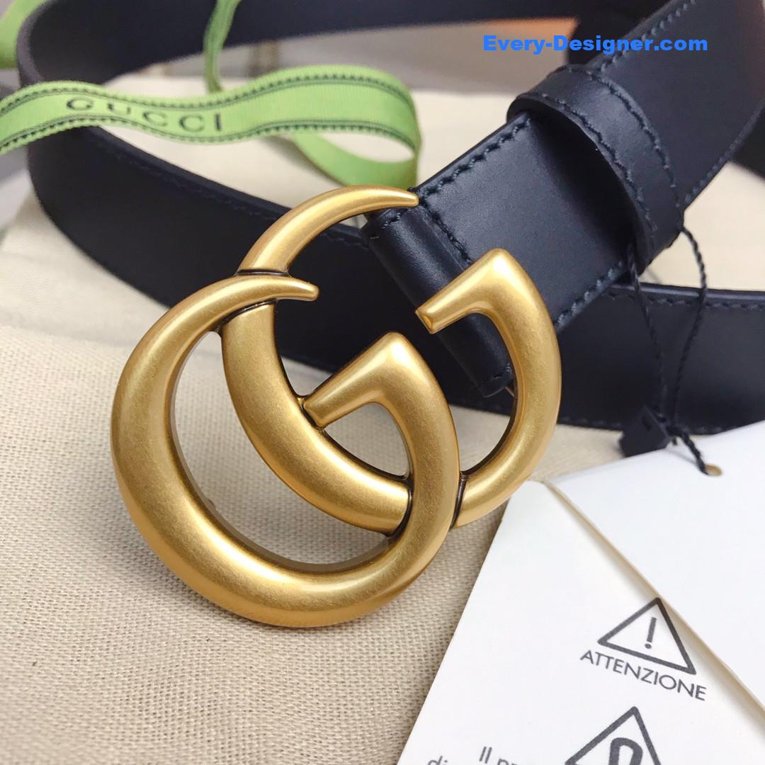 Gvc*1 leather belt with double g buckle