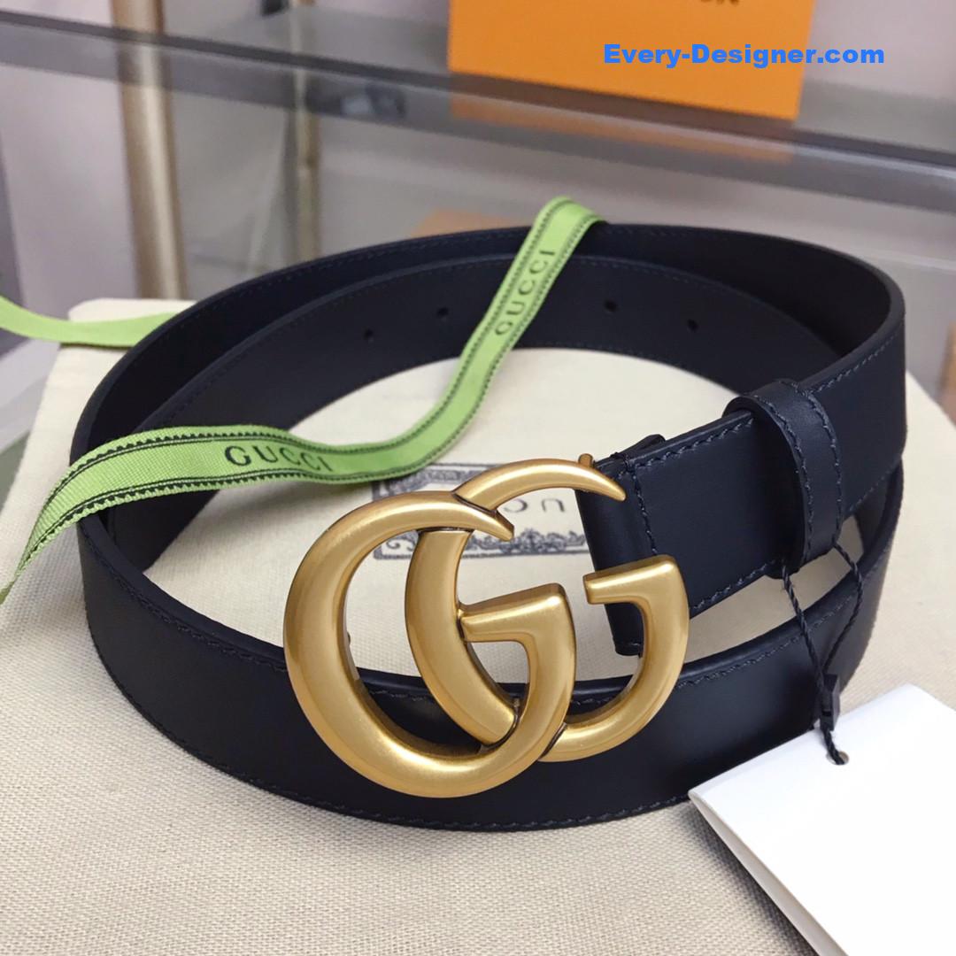 Gvc*1 leather belt with double g buckle