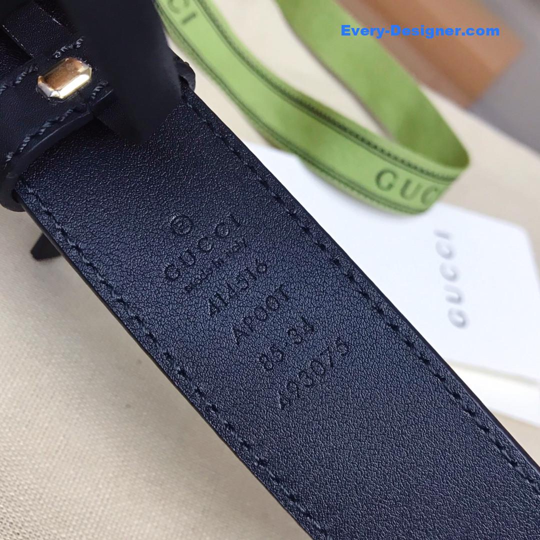 Gvc*1 leather belt with double g buckle