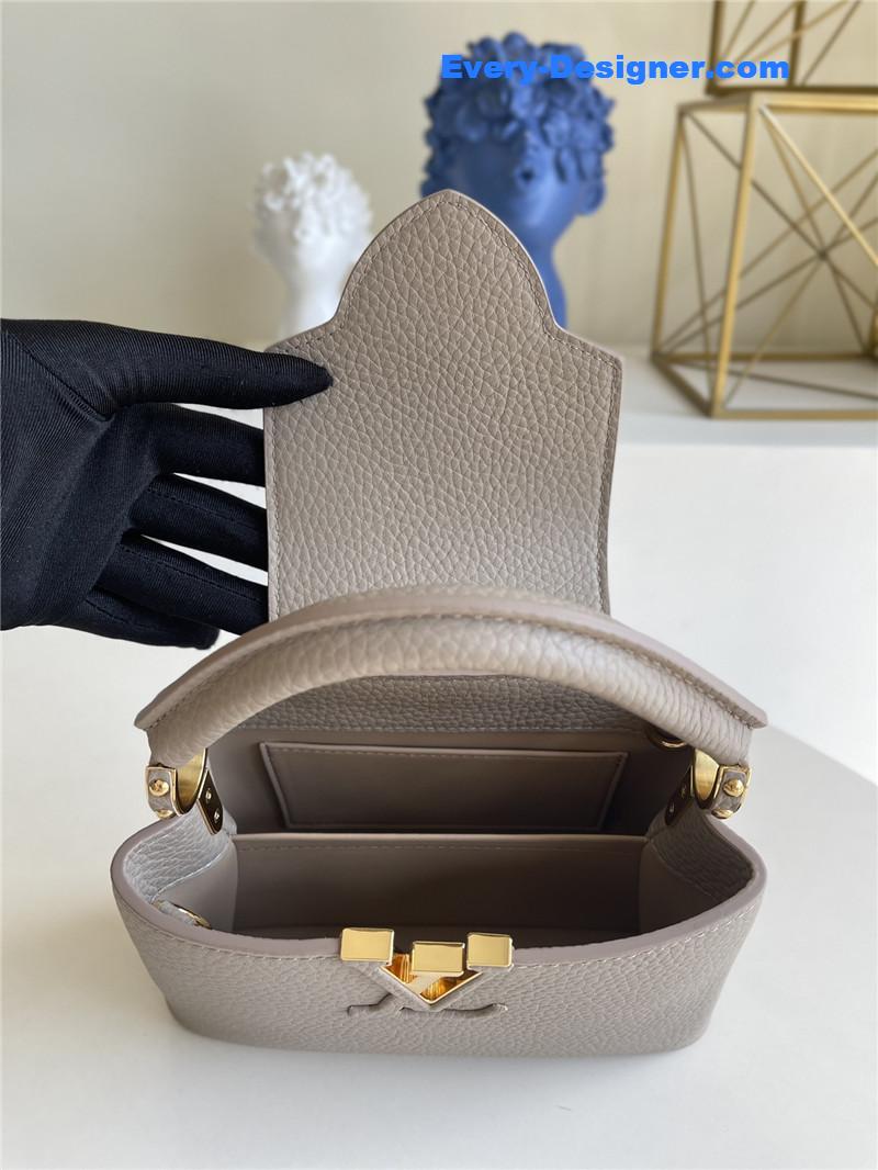 louis vuitton lv capucines mini bag grey