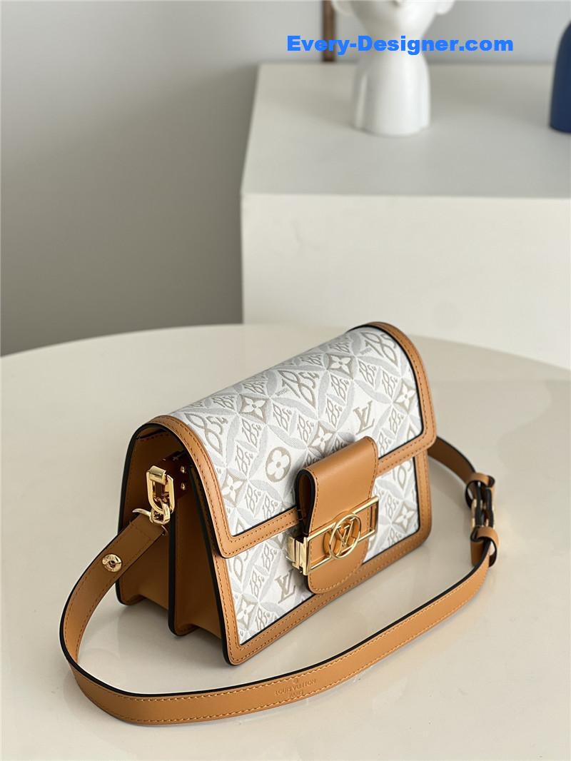louis vuitton lv dauphine small white monogram canvas bag
