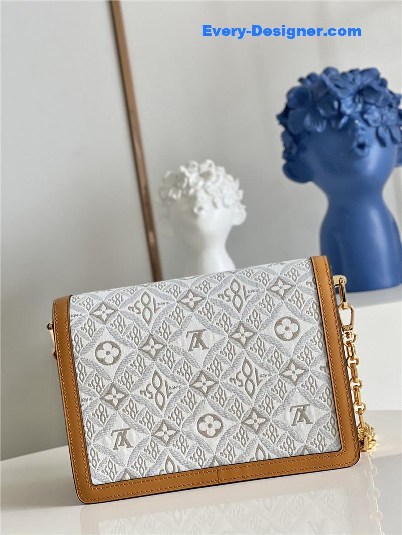 louis vuitton lv dauphine mm white monogram canvas bag