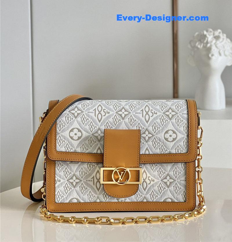 louis vuitton lv dauphine mm white monogram canvas bag